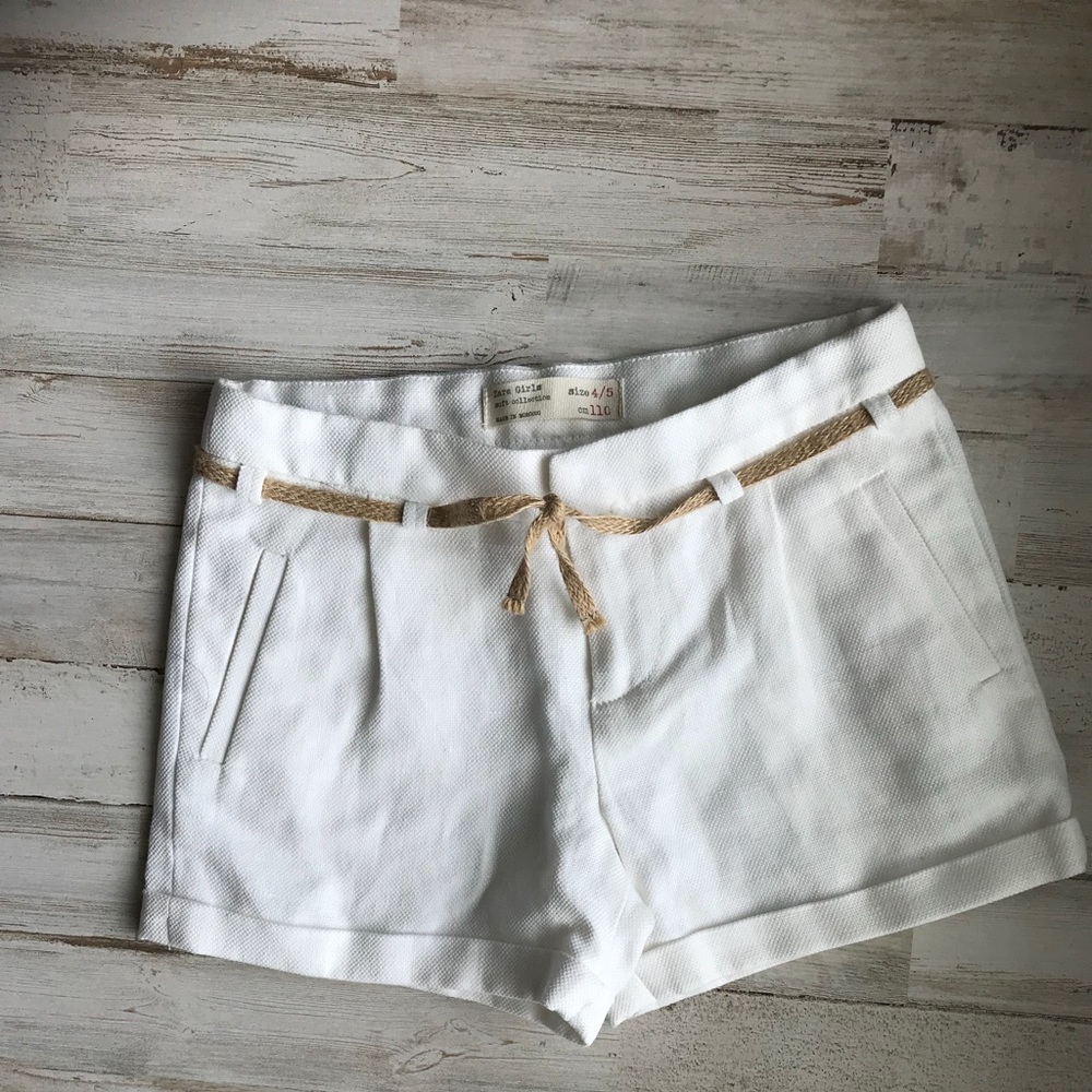 Zara little girls white shorts size 4/5